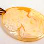 Sterling Silver Vermeil Carved Shell Cameo Statement Pendant 12.8g image number 2