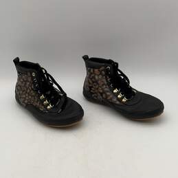 Keds Womens Scout Black Leopard Print Lace-Up Ankle Combat Boots Size 8