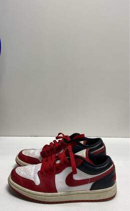 Air Jordan DC0774-160 1 Low White Gym Red Sneakers Men's Size 7