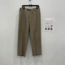 Burberry Mens Multicolor Flat Front Plaid Straight Leg Dress Pants Size 5R W/COA