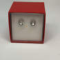 Designer Kate Spade Silver-Tone Clear Round Crystal Stud Earrings With Box image number 1
