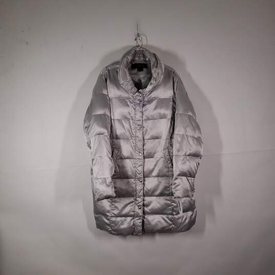 Womens Long Sleeve Front Pockets Snap Front Puffer Jacket Size XXL image number 1