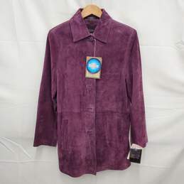 NWT Bernardo Collection WM's Purple Leather Suede Button Blazer Size M