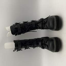 Demonia Womens Emily 322 Black Leather Mid Calf Platform Boots Size 10