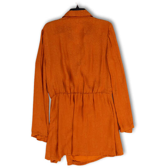NWT Womens Orange Simone Notch Lapel Long Sleeve Cinnabar Mini Dress Size M image number 2