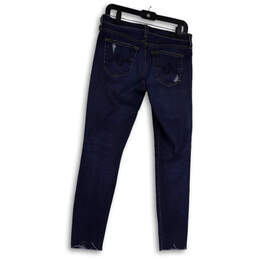 Womens Blue Distressed Pockets Medium Wash Denim Straight Leg Jeans Sz 29R alternative image