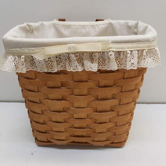 Bundle of 2 Longaberger Handwoven Baskets with Liner image number 4