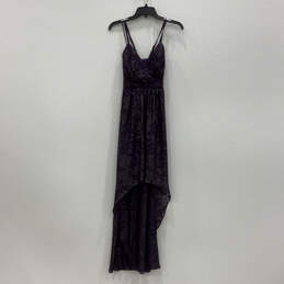 NWT Womens Purple Spaghetti Strap V-Neck Hi-Low Maxi Dress Size 2