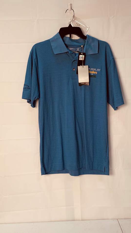 Men's Blue Collared Exclusive Stadium Shirt Short Sleeve Size: Small image number 1