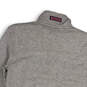 Womens Gray Space Dye 1/4 Zip Mock Neck Long Sleeve Pullover Sweater Sz XS image number 4