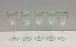 Lenox Stemware Set of 5 Water Goblet Firelight Platinum Beverage Glassware