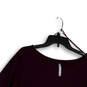 Womens Purple Round Neck Long Sleeve Side Slit Blouse Top Size Medium image number 3