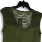 NWT Womens Green Sleeveless Lace Back Pullover Blouse Top Size Medium image number 4