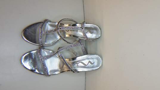 Nina Gelato Women's Silver Glitter High Heel Party Shoes Women's Size 6M image number 6