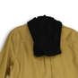 NWT Mens Brown Long Sleeve Pockets Drawstring Button Front Hoodie Size S image number 4