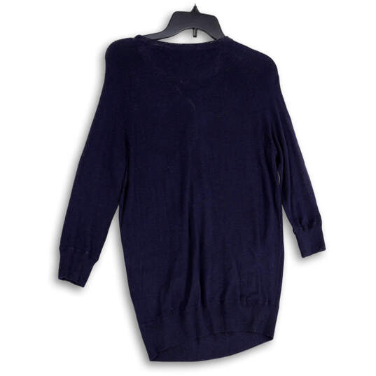 Nwt Womens Blue Knitted Long Sleeve Button Front Cardigan Sweater Size M image number 2