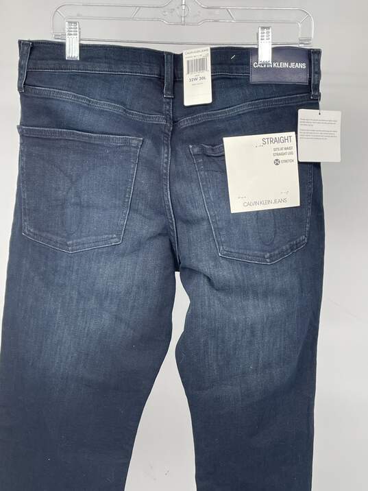 Mens Blue 035 Dark Wash Stretch Denim Straight Jeans Size 32X30 W-0528922-A image number 4