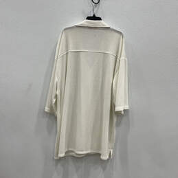 NWT Womens White Spread Collar Short Sleeve Button Front Shirt Dress Sz 4X alternative image