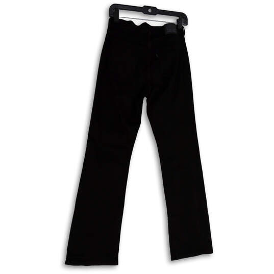 Mens Black Denim Dark Wash Pockets Stretch Straight Leg Jeans Size 27x32 image number 2