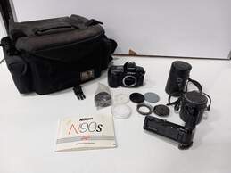 Nikon N90s Vintage Camera W/ Case, Lens & Accessories Untested