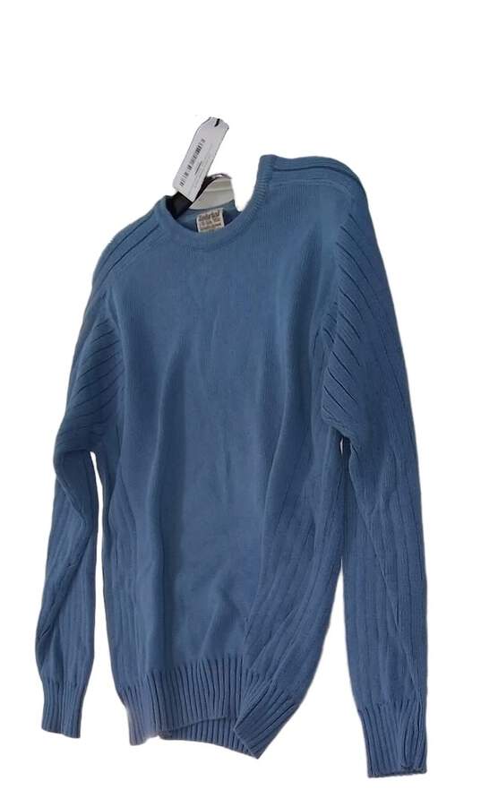 Mens Blue Long Sleeve Crew Neck knitted Pullover Sweater Size Small image number 3