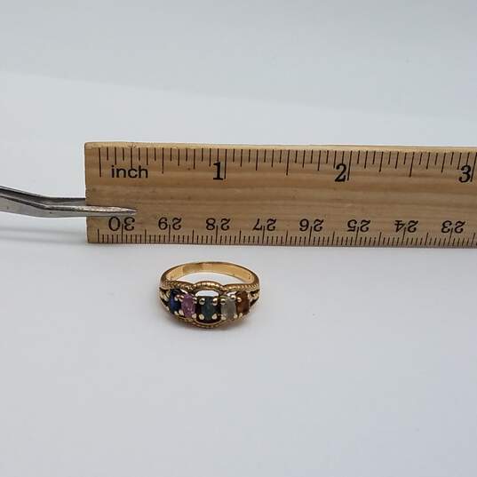 14k Gold Multi Gemstone Size 6.75 Ring 4.1g image number 9
