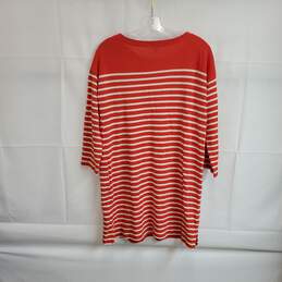 J. Crew Red Orange & White Striped Cotton Tunic WM Size S NWT alternative image