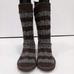 Ugg Australia Women's Brown/Gray Knit Sock Boots S/N 5822 Size 7 alternative image