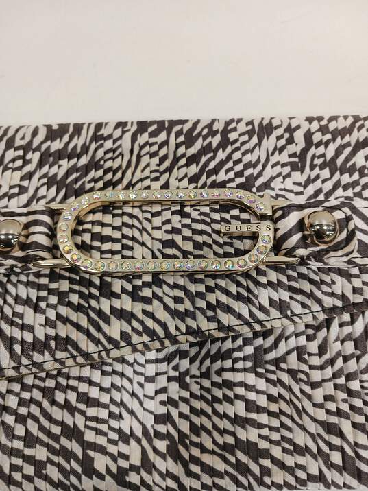 Guess Zebra Print Jeweled Clutch Fold Over Purse Bag image number 3