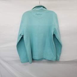 Tommy Bahama Turquoise Cotton 1/4 Zip  Pullover WM Size M alternative image