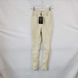 Pretty Little Thing Light Beige High Rise Faux Leather Skinny Pant WM Size 00 NWT