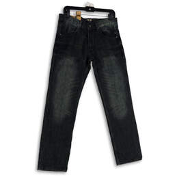 NWT Mens Black Denim Medium Wash Pockets Straight Leg Jeans Size 32X32