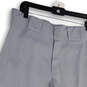 Mens Gray Flat Front Stretch Pockets Elastic Hem Baseball Capri Pants Sz XL image number 3