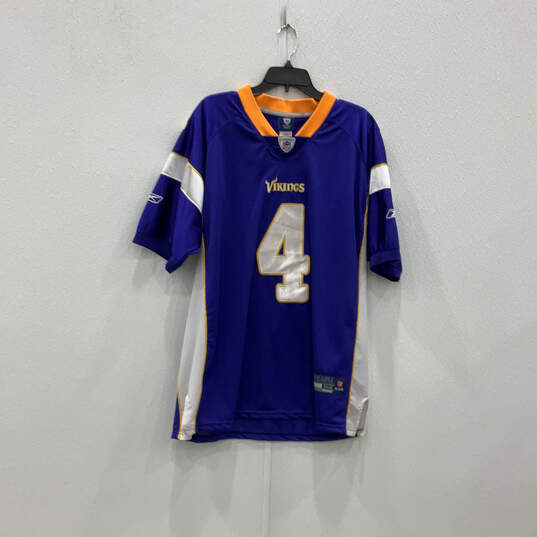 Mens Purple NFL Minnesota Vikings Brett Favre #4 Football Jersey Size 52 image number 1