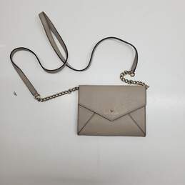 Kate Spade Envelope Chain & Wallet Crossbody Bag in Cement Gray Saffiano Leather