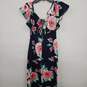 Floral Print Butterfly Sleeve Dress With Slit image number 2