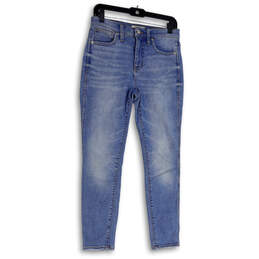 Womens Blue Denim Medium Wash Pockets Stretch Skinny Leg Jeans Size 26