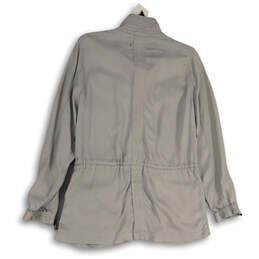 Womens Gray Pockets Long Sleeve Full-Zip Utility Jacket Size Medium alternative image