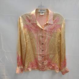 Escada Margaretha Ley Silk Button Up Shirt Size 34