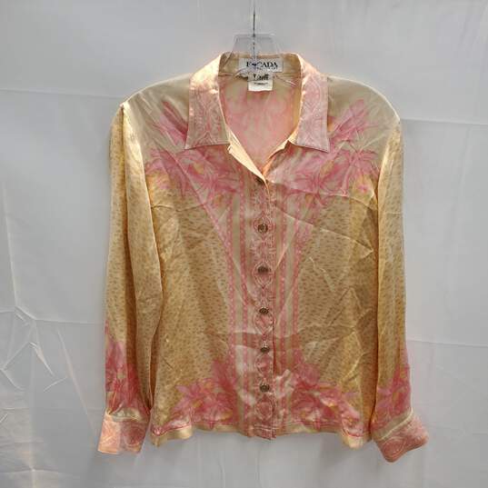 Escada Margaretha Ley Silk Button Up Shirt Size 34 image number 1