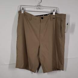 Mens Regular Fit Slash Pockets Flat Front Chino Shorts Size 34