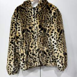 Donna Salyers Fabulous Furs Faux Fur Animal Print Pattern Coat Size 2X