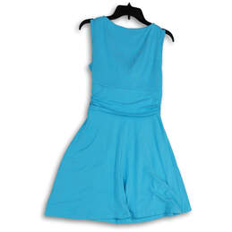 Womens Blue V-Neck Sleeveless Pullover Fit & Flare Dress Size XS 2-4 alternative image