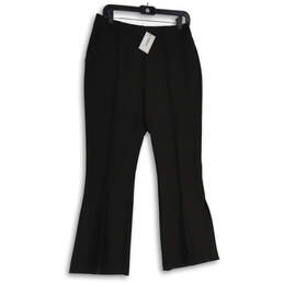 NWT Womens Black Pleated Slash Pocket Bootcut Leg Ankle Pants Size 8