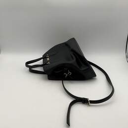 Womens Black Leather Crossbody Detachable Strap Inner Pockets Satchel Bag alternative image