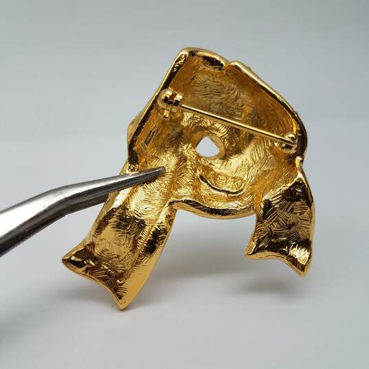 Camrose & Kross Gold Tone Crystal Replica Jacqueline B Kennedy Brooch 18.2g w/COA image number 9