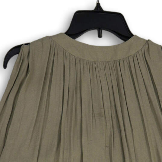 Womens Gray Pleated Sleeveless V-Neck Pullover Blouse Top Size Large image number 4