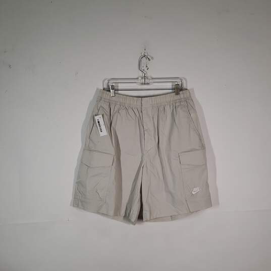 Mens Regular Fit Elastic Waist Flat Front Pull-On Cargo Shorts Size XL image number 1