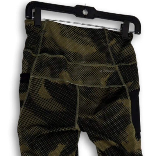 Womens Green Black Camouflage High Waist Pull-On Compression Leggings Sz S image number 4