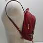 Michael Kors Leather Rhea Zip Medium Backpack Red image number 3